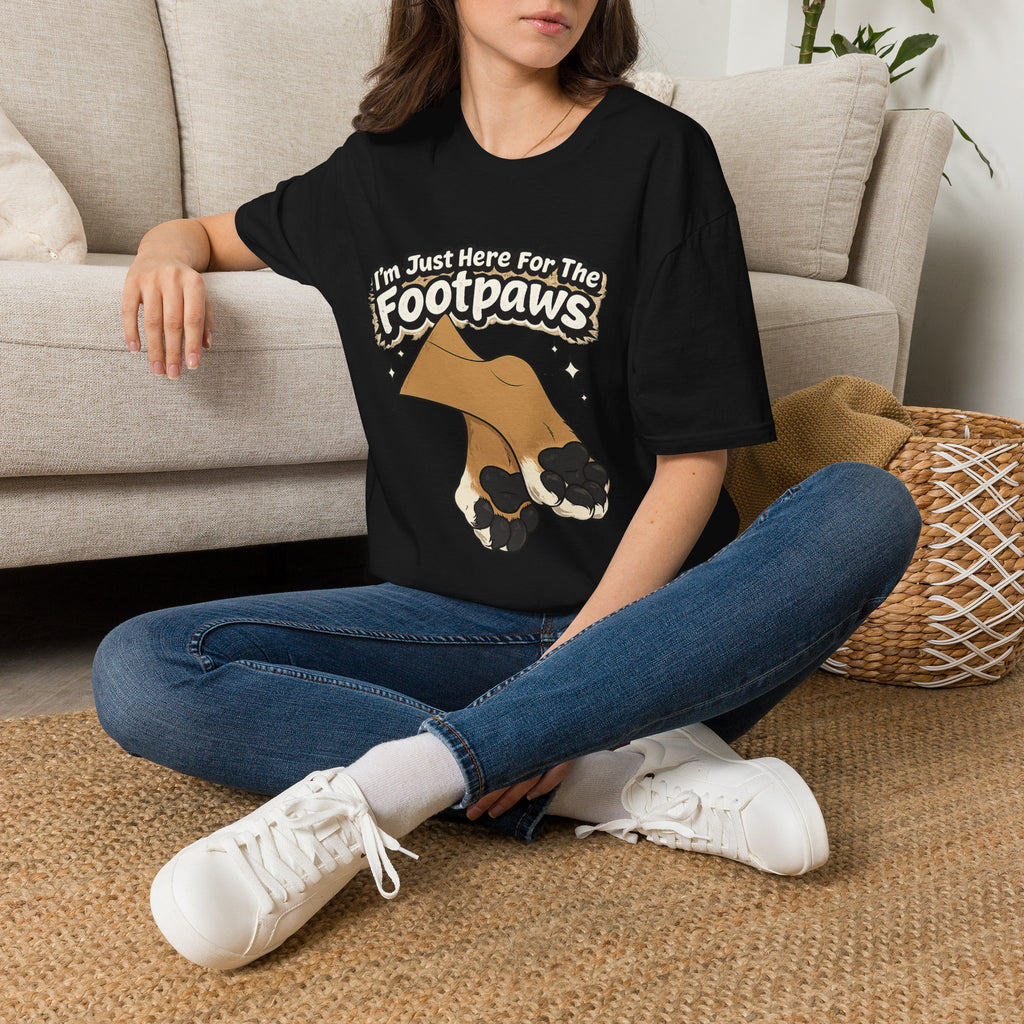 Im Just Here For The Footpaws T-Shirt | Lion Paw Illustration, Graphic Tee