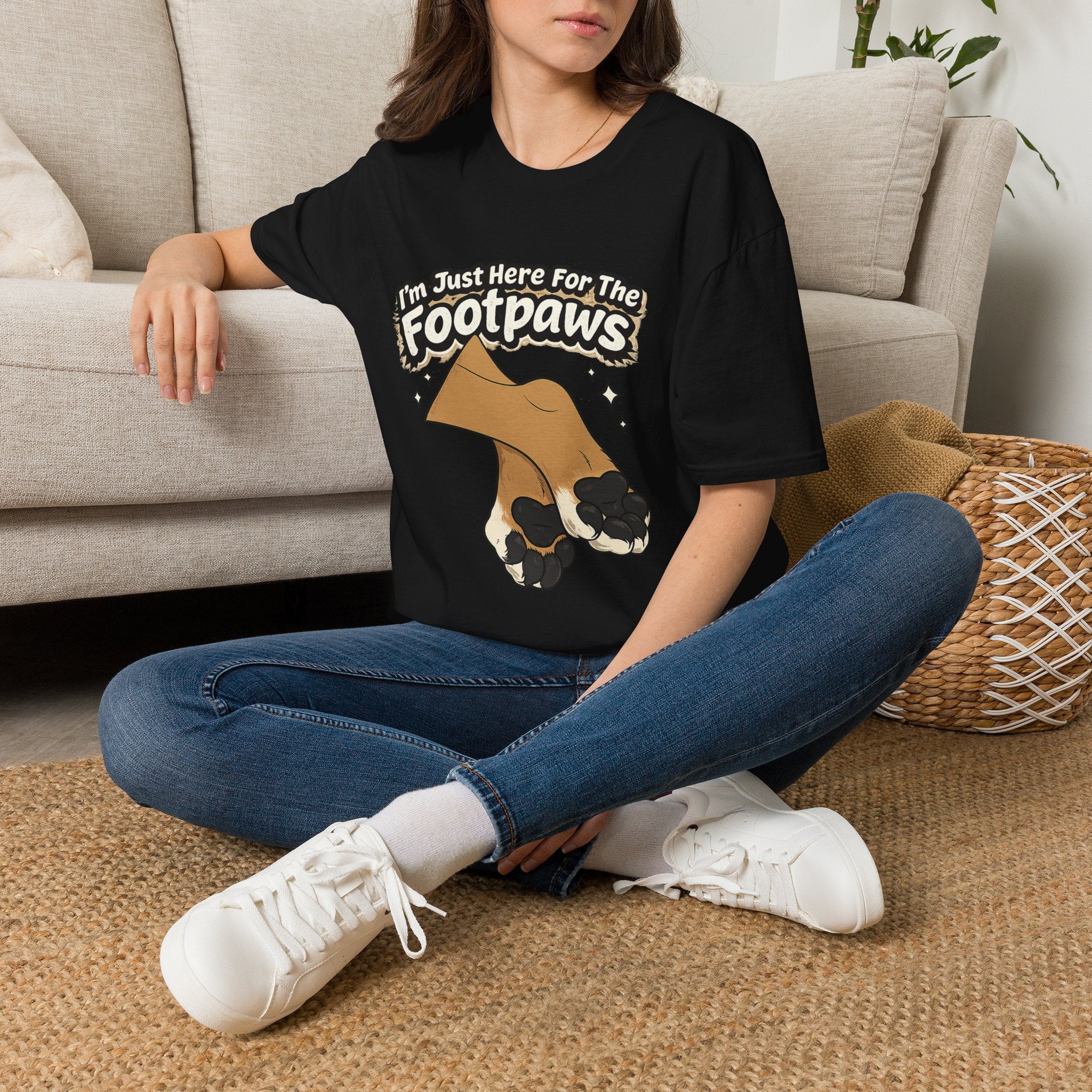 Im Just Here For The Footpaws T-Shirt | Lion Paw Illustration, Graphic Tee