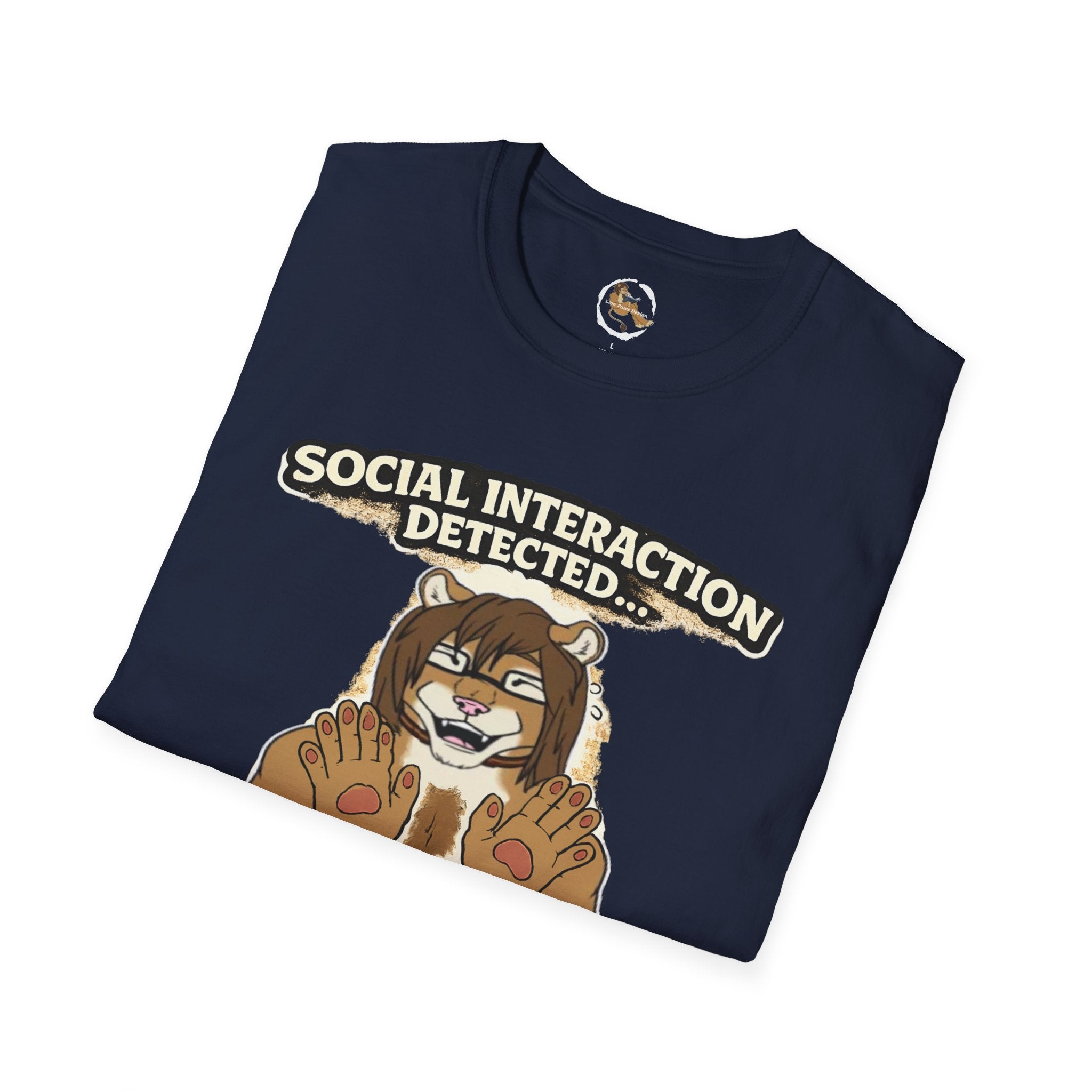 Panic Mode Activated T‑Shirt — "Social Interaction Detected" Funny Furry Graphic Tee
