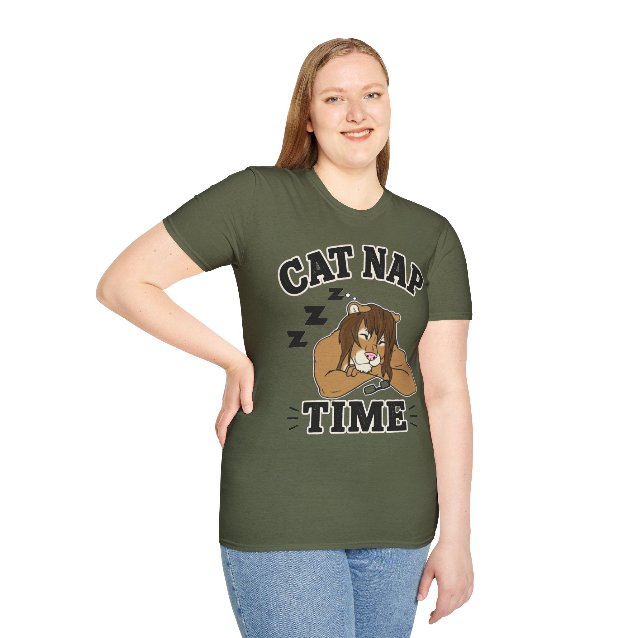 Sleeping Lion Cat Nap T-Shirt | Cute Furry Cat Graphic Tee