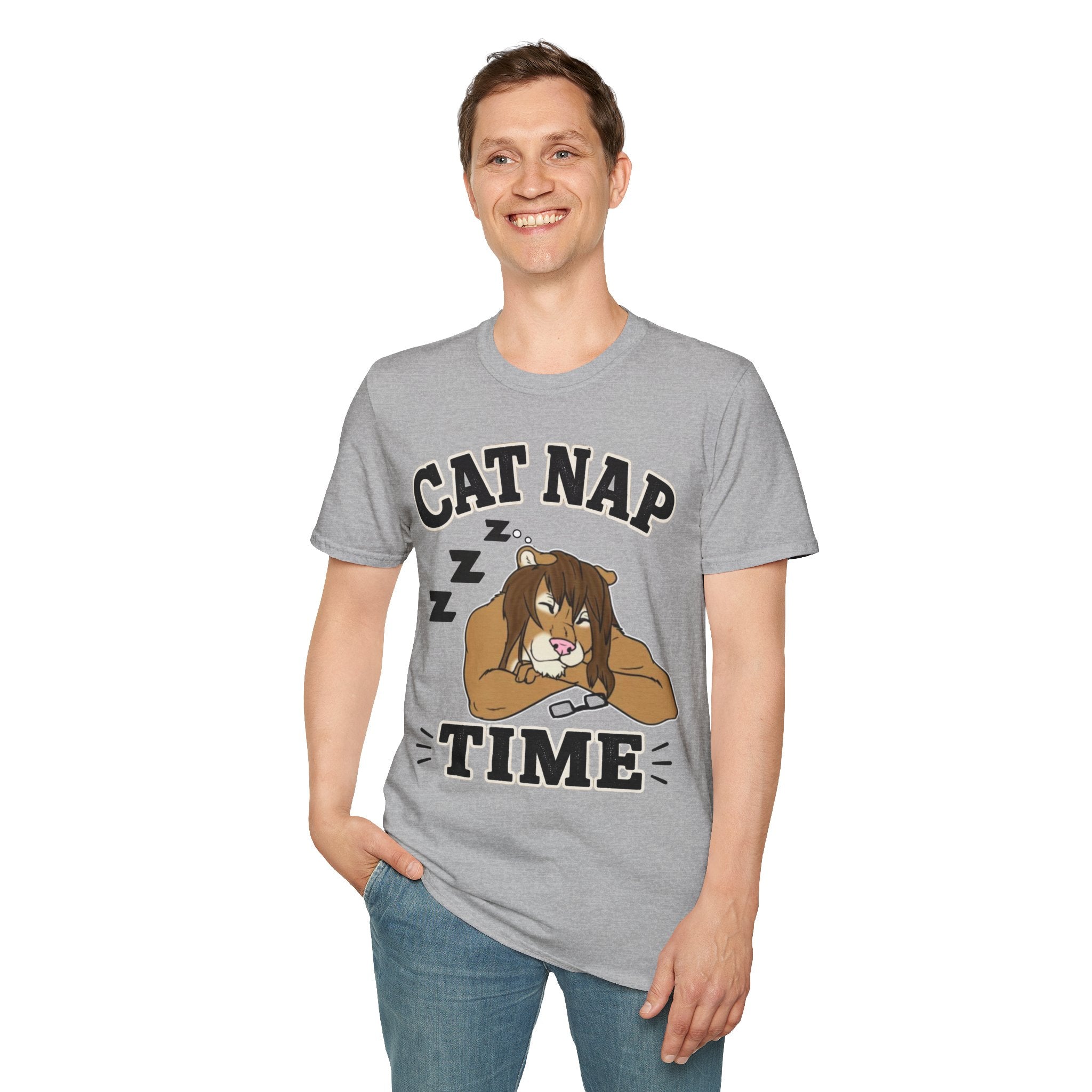 Sleeping Lion Cat Nap T-Shirt | Cute Furry Cat Graphic Tee