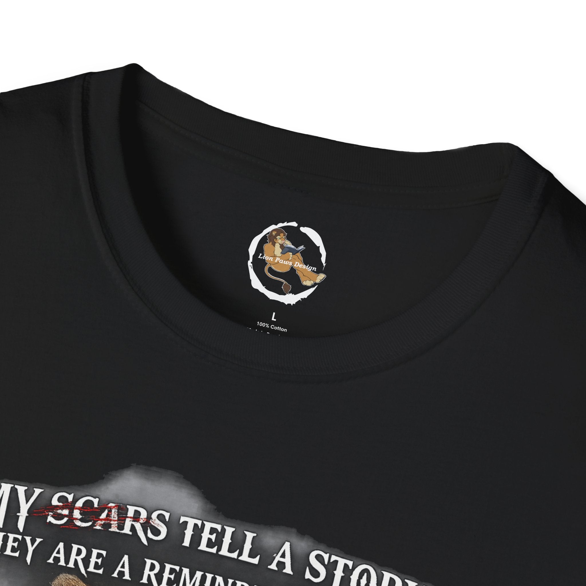 Lion Graphic T‑Shirt — "My Scars Tell A Story" Inspirational Tee