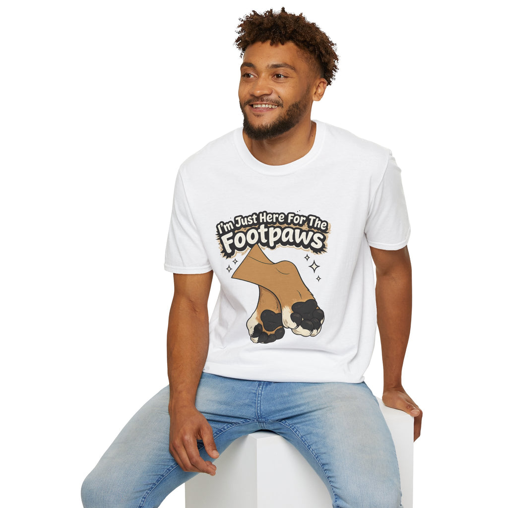 Im Just Here For The Footpaws T-Shirt | Lion Paw Illustration, Graphic Tee