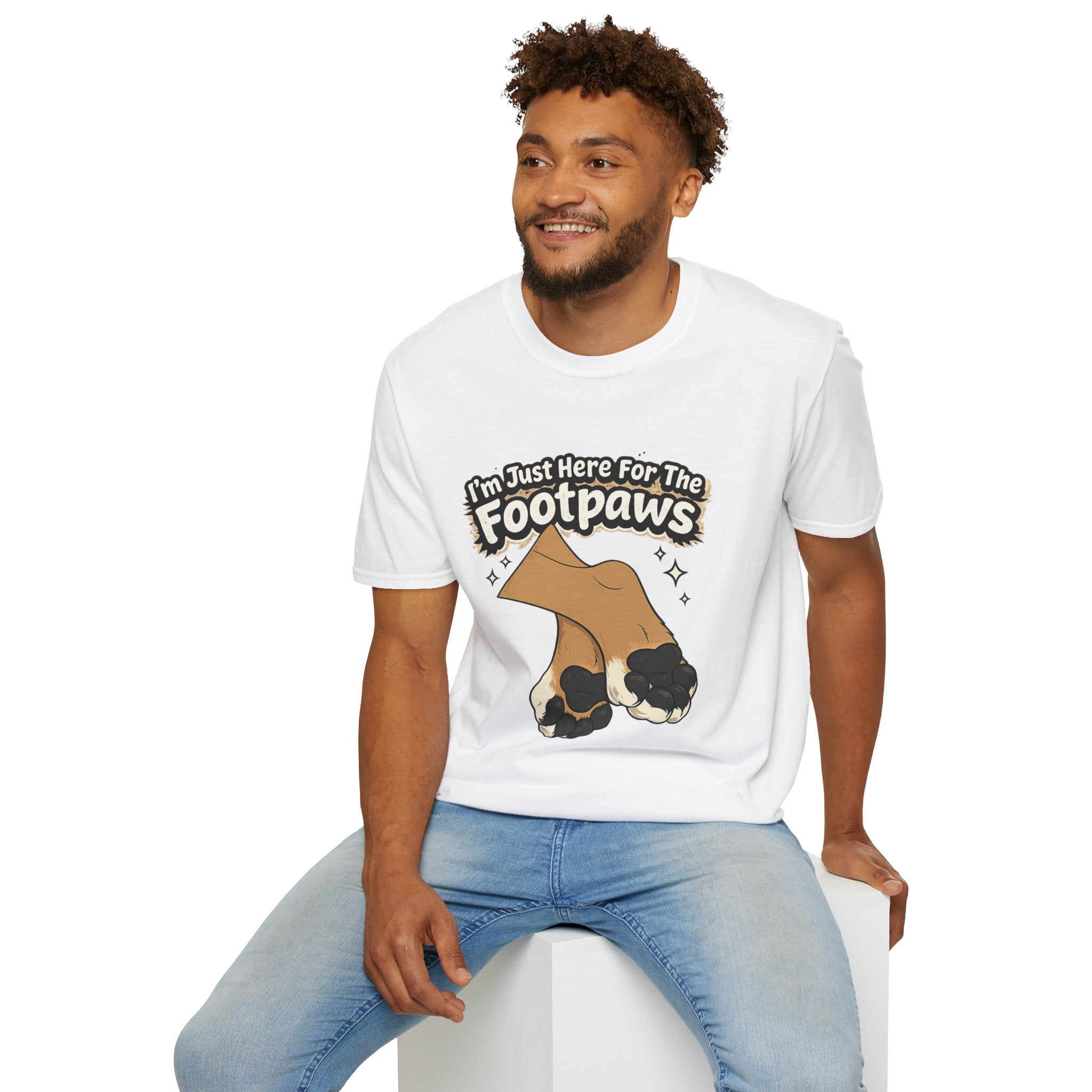 Im Just Here For The Footpaws T-Shirt | Lion Paw Illustration, Graphic Tee