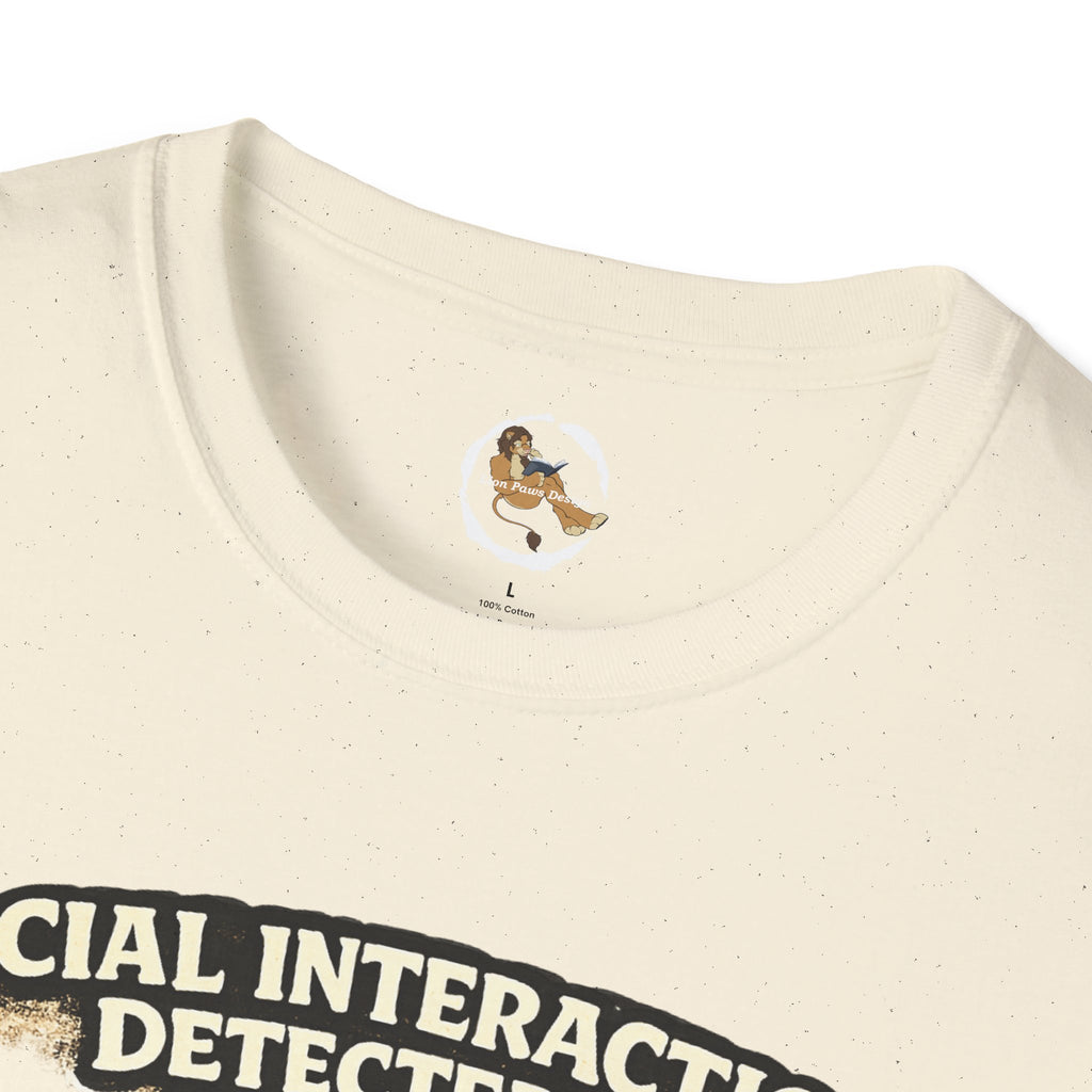 Panic Mode Activated T‑Shirt — "Social Interaction Detected" Funny Furry Graphic Tee