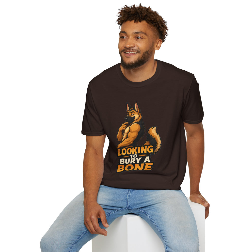 Strong German Shepherd Furry looking to bury a bone T-Shirt | Dog humor