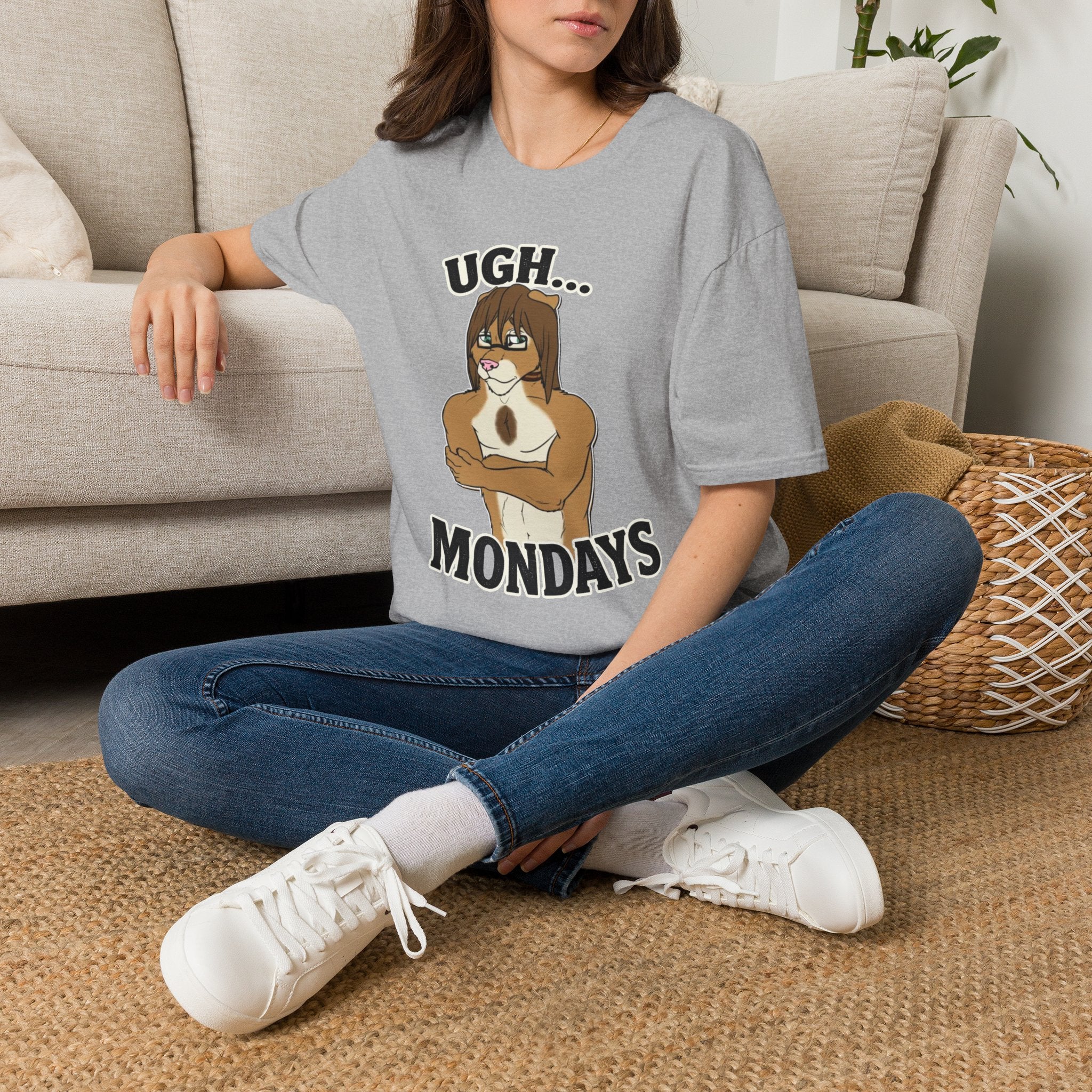 Ugh Mondays Grumpy Lion T-Shirt | Funny Work Casual Tee