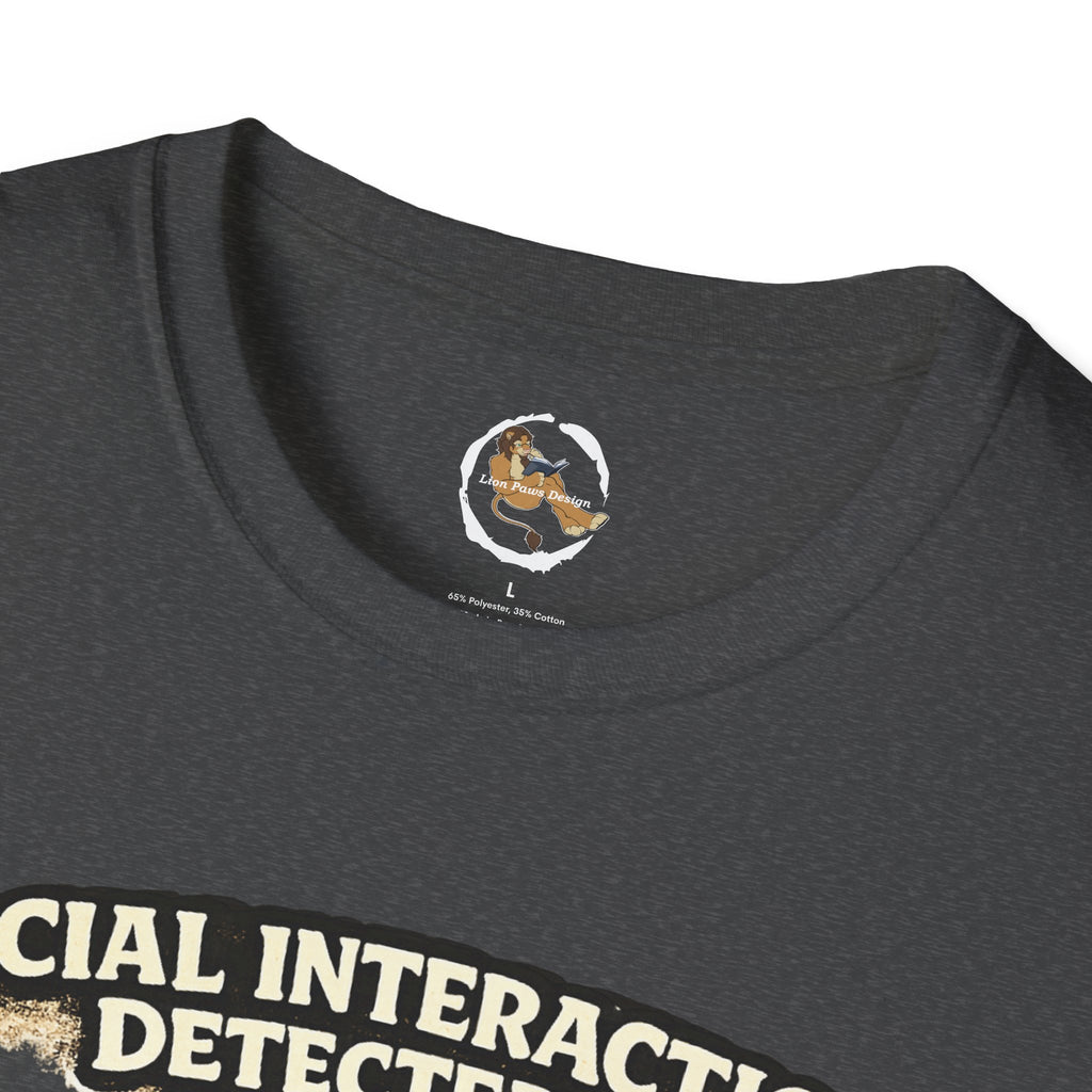Panic Mode Activated T‑Shirt — "Social Interaction Detected" Funny Furry Graphic Tee