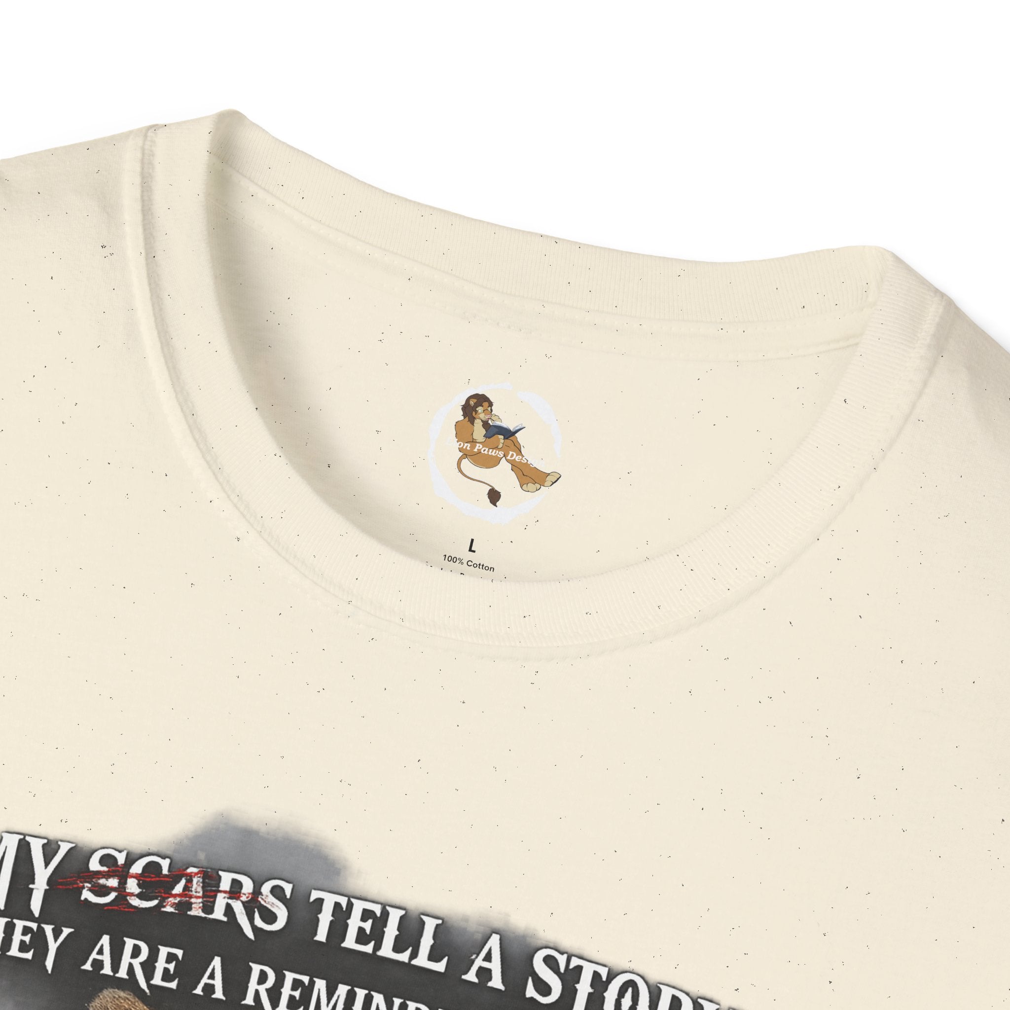 Lion Graphic T‑Shirt — "My Scars Tell A Story" Inspirational Tee