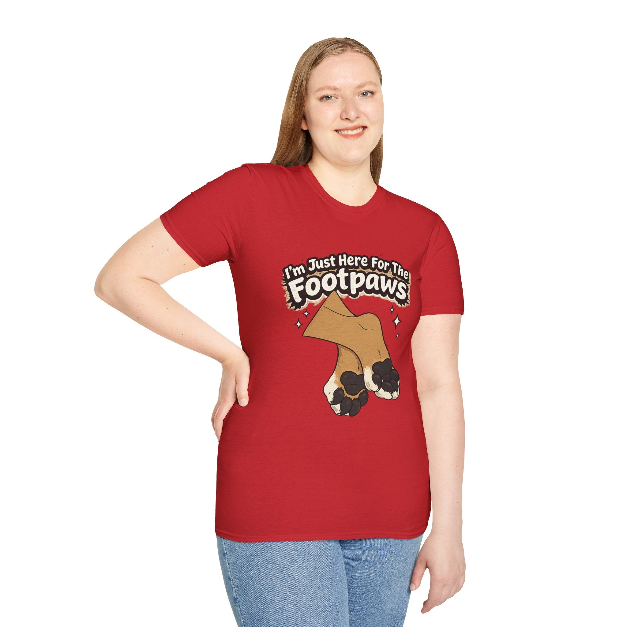 Im Just Here For The Footpaws T-Shirt | Lion Paw Illustration, Graphic Tee