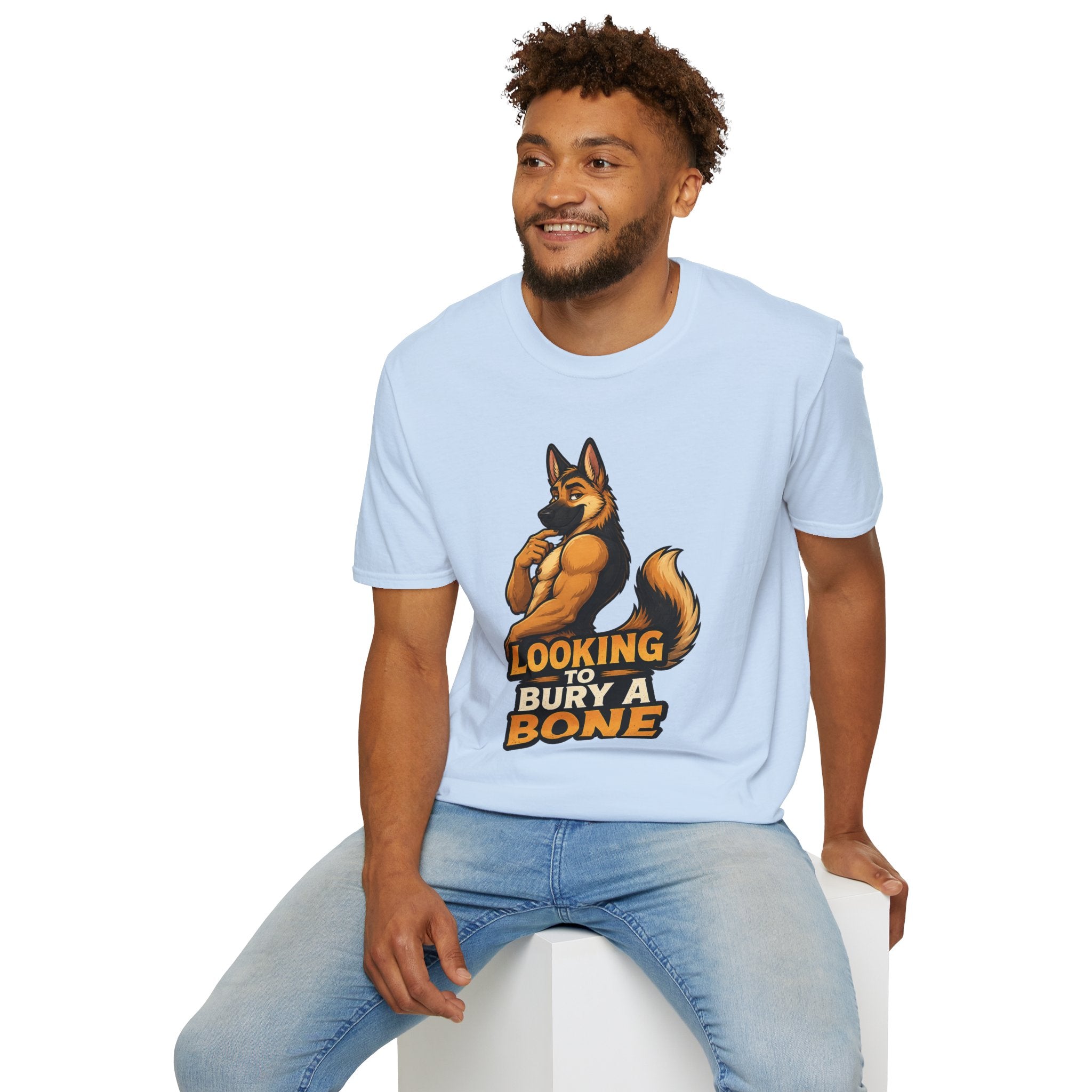 Strong German Shepherd Furry looking to bury a bone T-Shirt | Dog humor