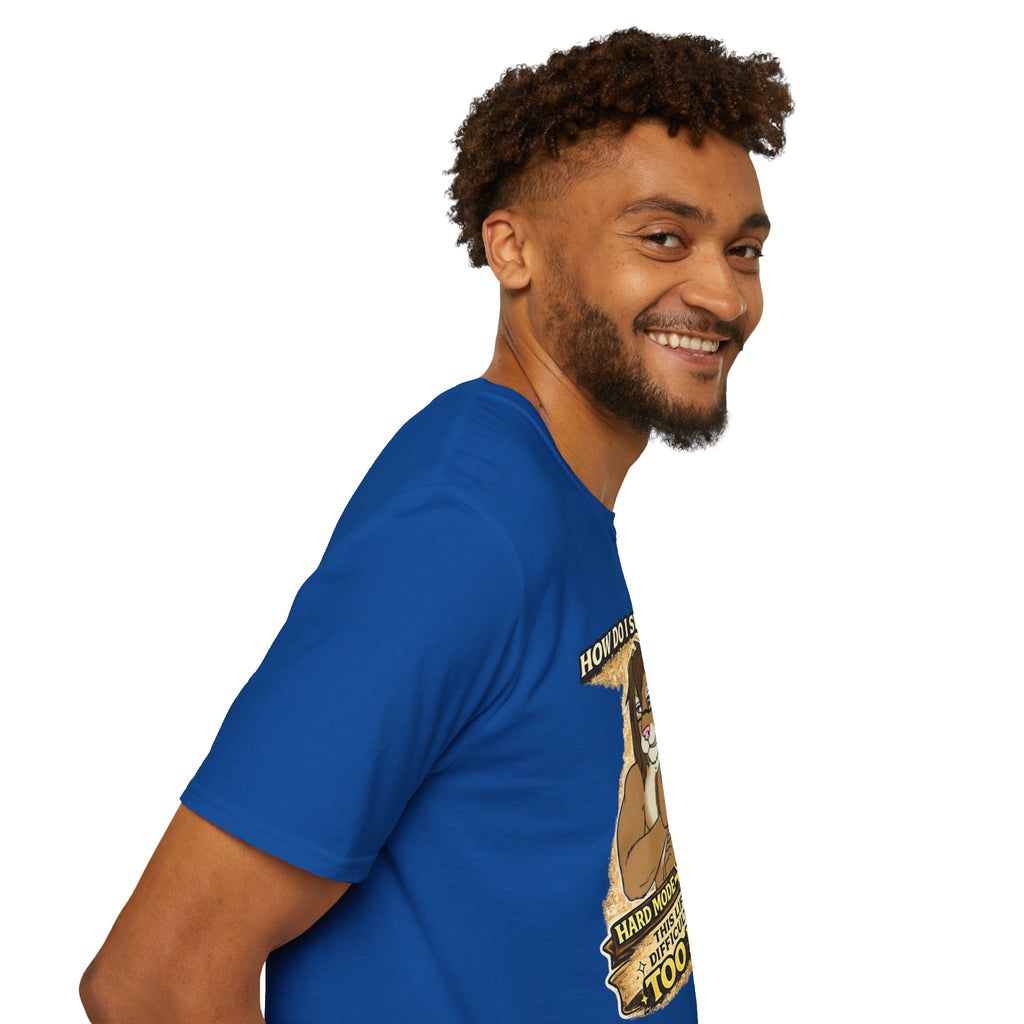 Gamer Lion T-Shirt — "How Do I Switch From Hard Mode" Funny Gaming Tee