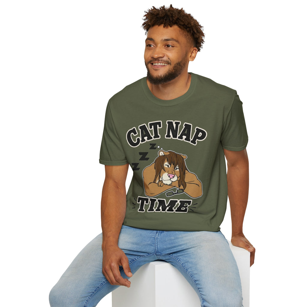 Sleeping Lion Cat Nap T-Shirt | Cute Furry Cat Graphic Tee