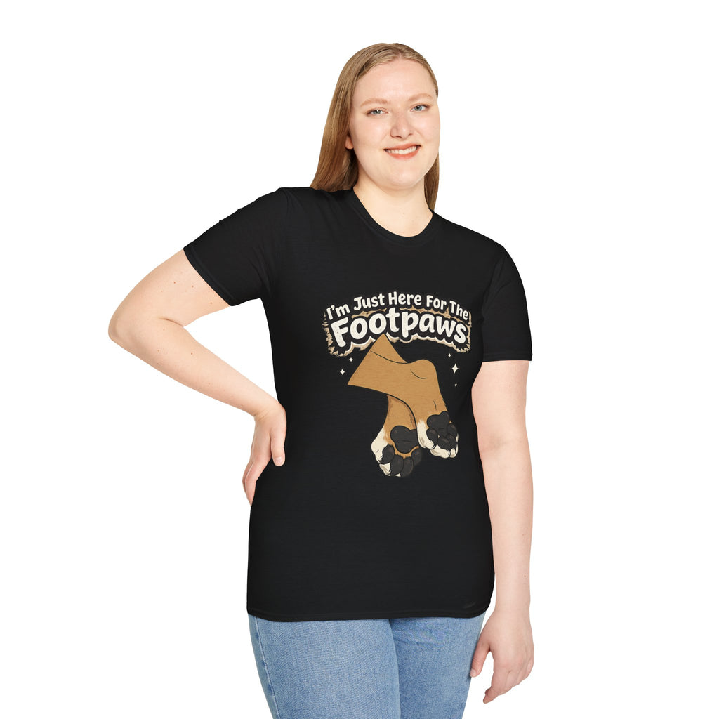 Im Just Here For The Footpaws T-Shirt | Lion Paw Illustration, Graphic Tee