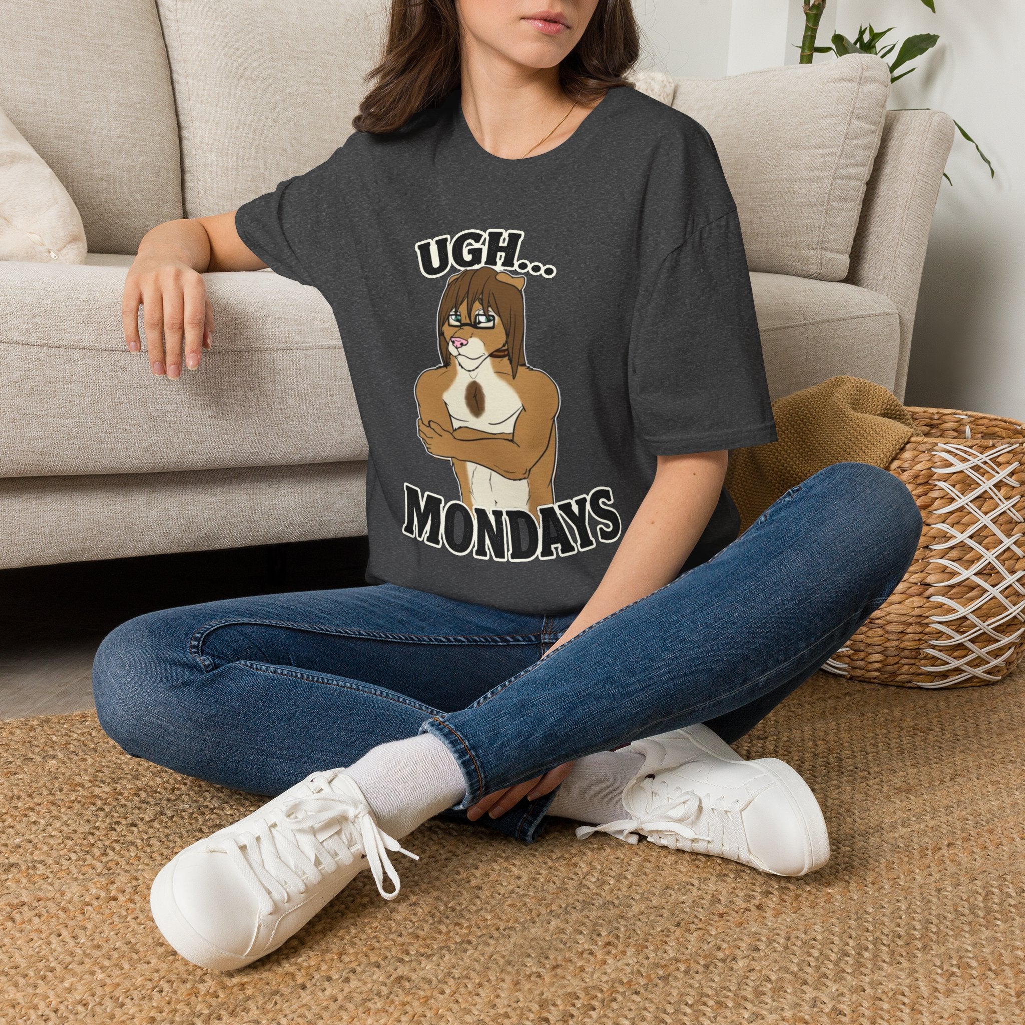 Ugh Mondays Grumpy Lion T-Shirt | Funny Work Casual Tee