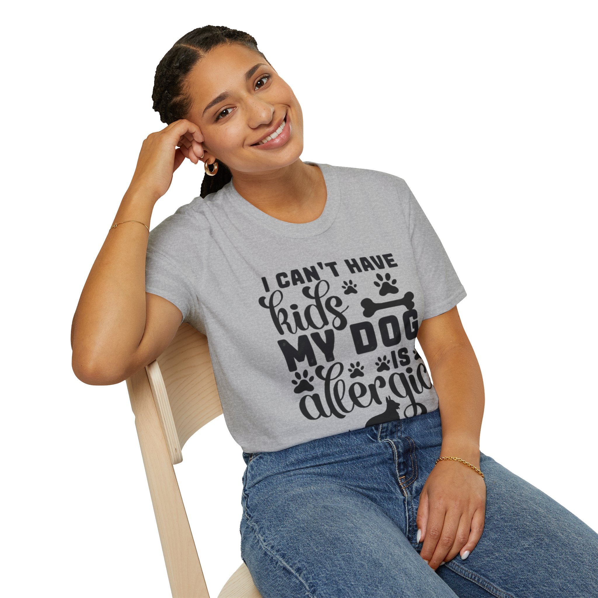Dog Lover T-Shirt — "I Can't Have Kids My Dog Is Allergic" Funny Pet Parent Tee