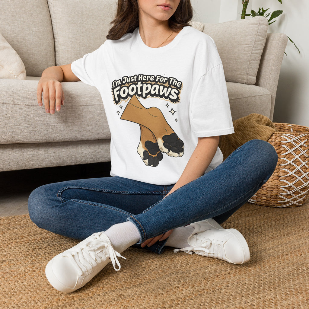 Im Just Here For The Footpaws T-Shirt | Lion Paw Illustration, Graphic Tee
