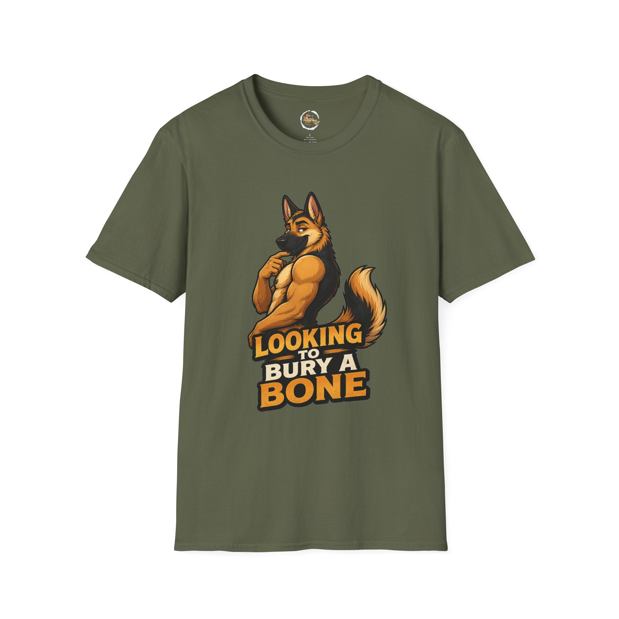 Strong German Shepherd Furry looking to bury a bone T-Shirt | Dog humor