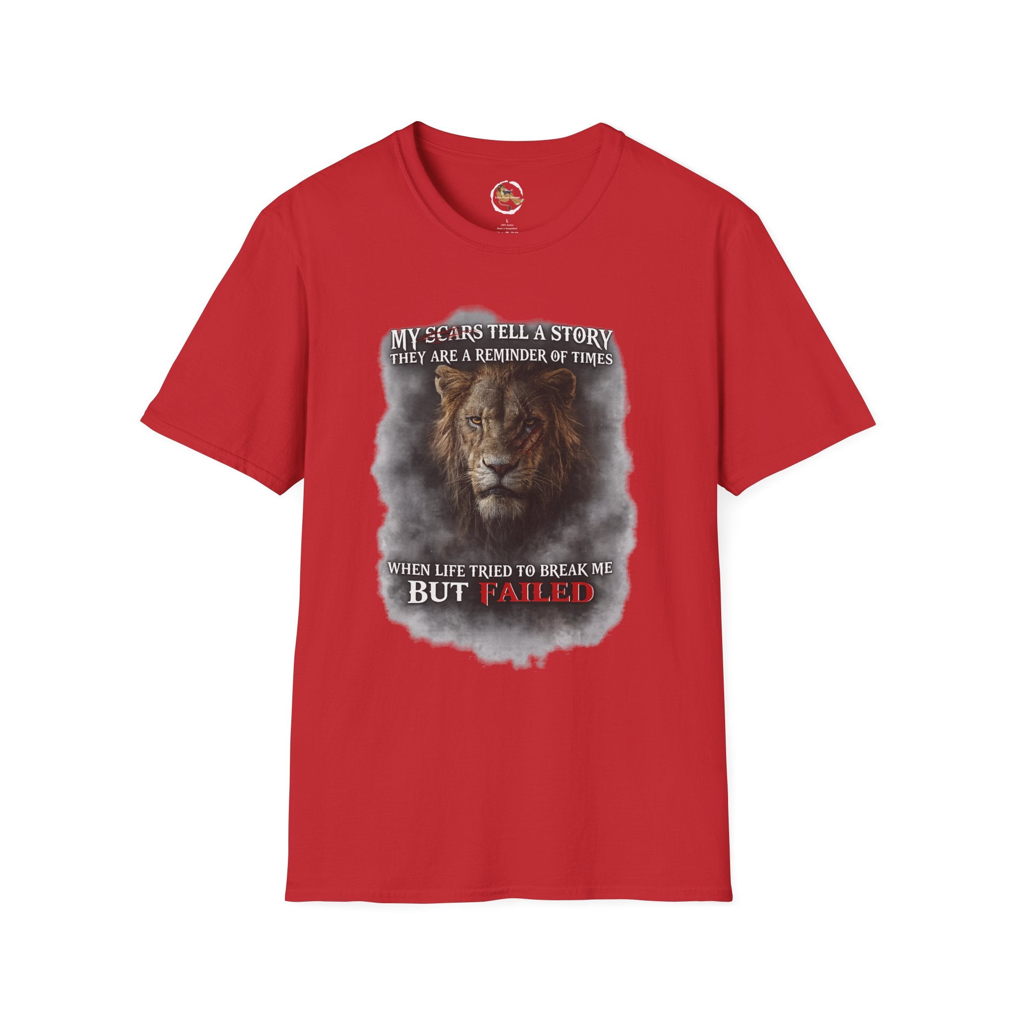 Lion Graphic T‑Shirt — "My Scars Tell A Story" Inspirational Tee