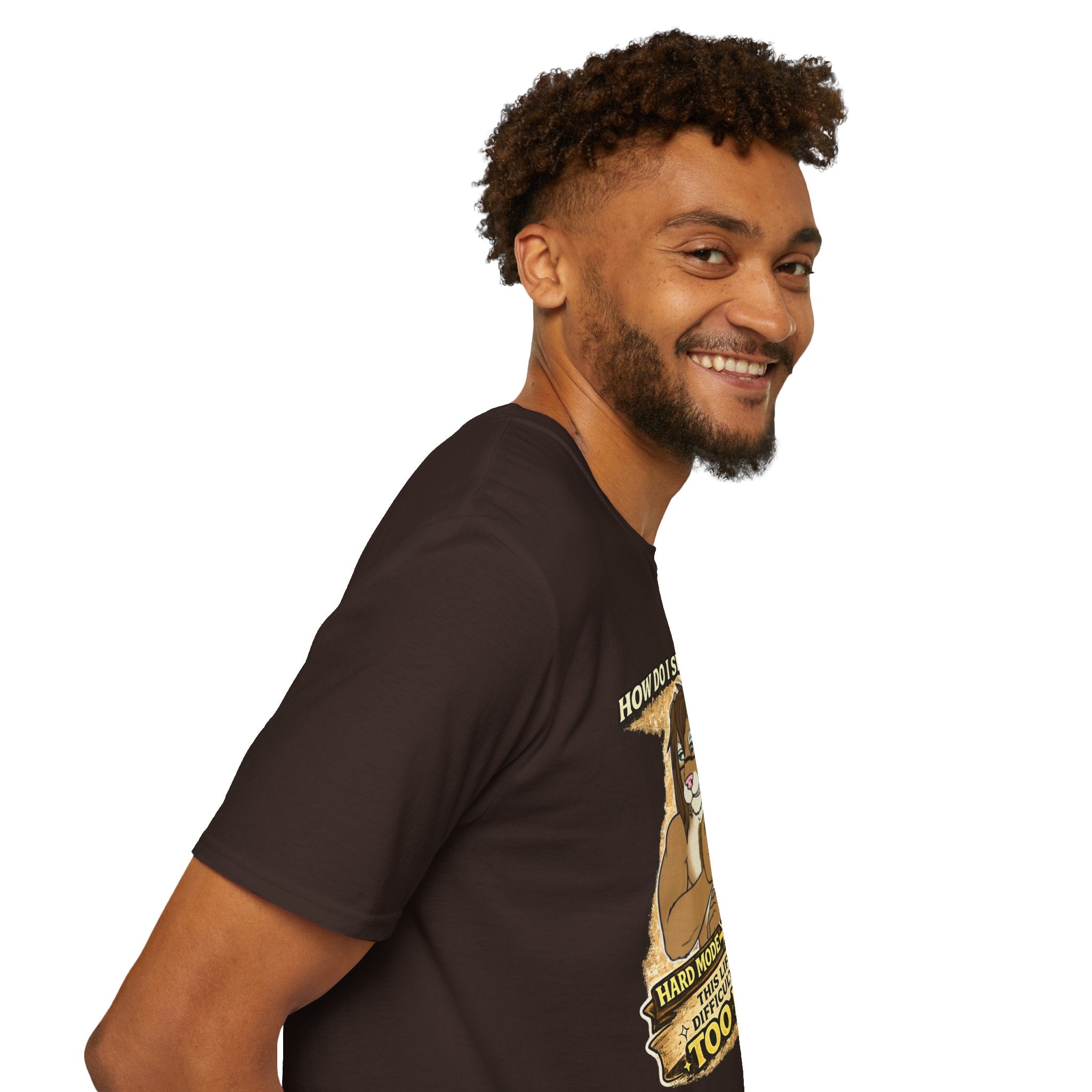 Gamer Lion T-Shirt — "How Do I Switch From Hard Mode" Funny Gaming Tee