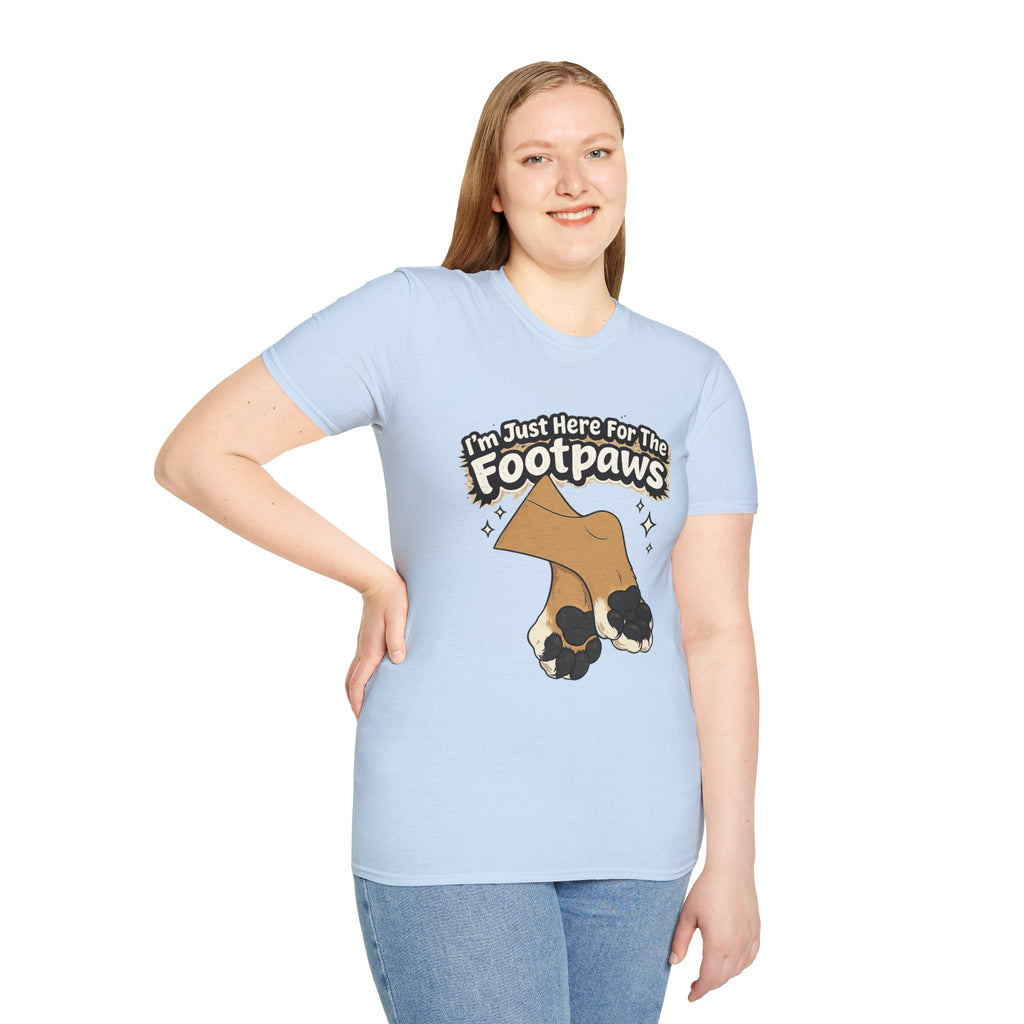 Im Just Here For The Footpaws T-Shirt | Lion Paw Illustration, Graphic Tee