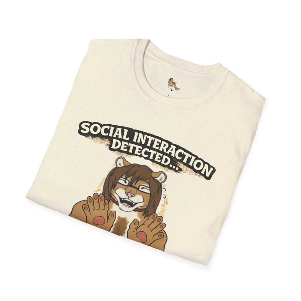 Panic Mode Activated T‑Shirt — "Social Interaction Detected" Funny Furry Graphic Tee
