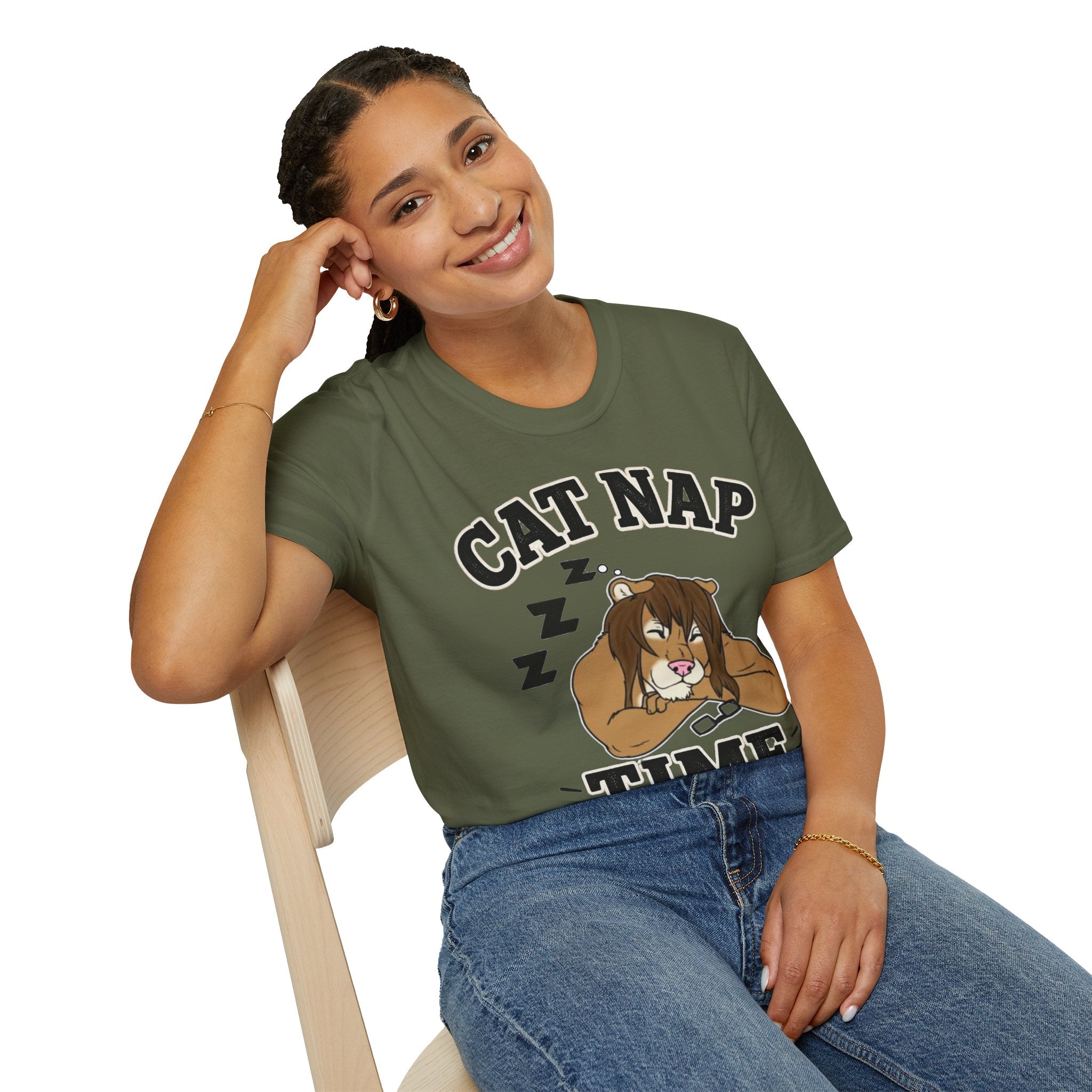 Sleeping Lion Cat Nap T-Shirt | Cute Furry Cat Graphic Tee
