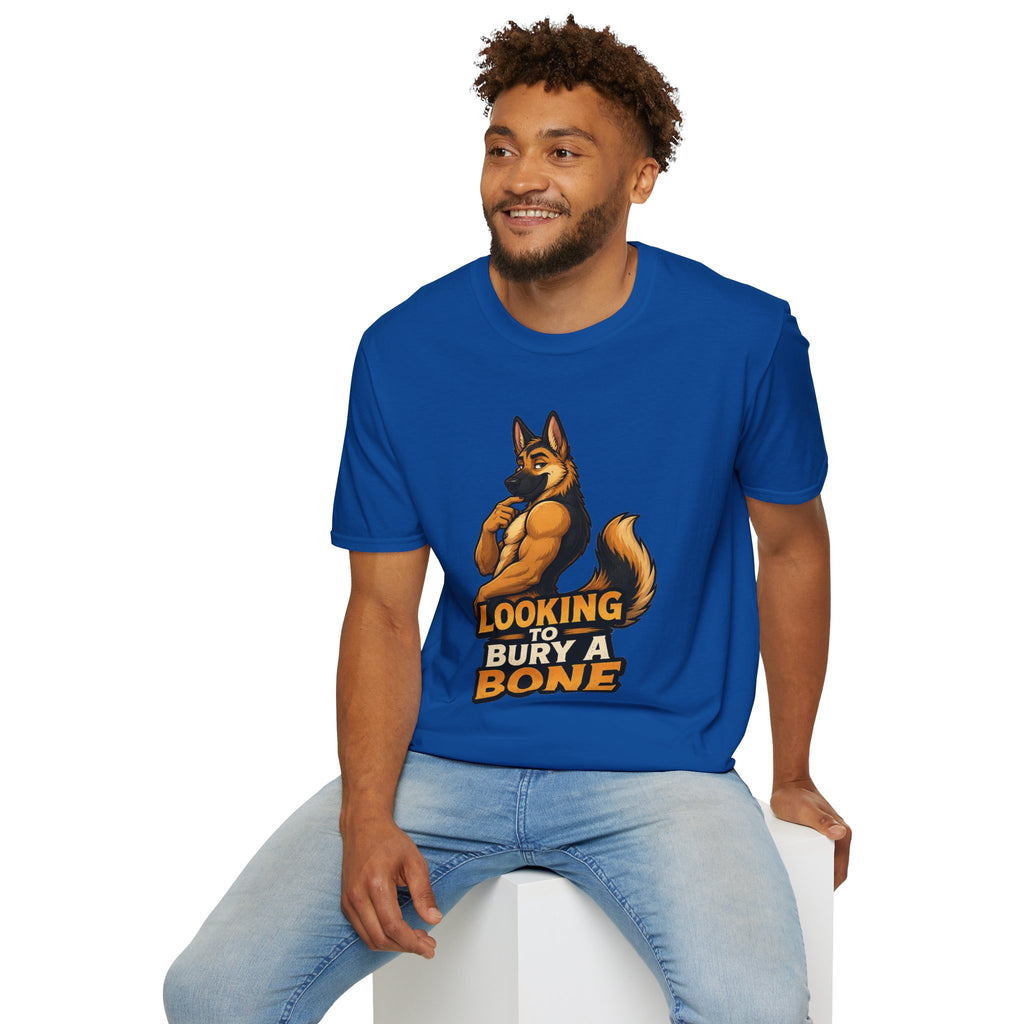 Strong German Shepherd Furry looking to bury a bone T-Shirt | Dog humor