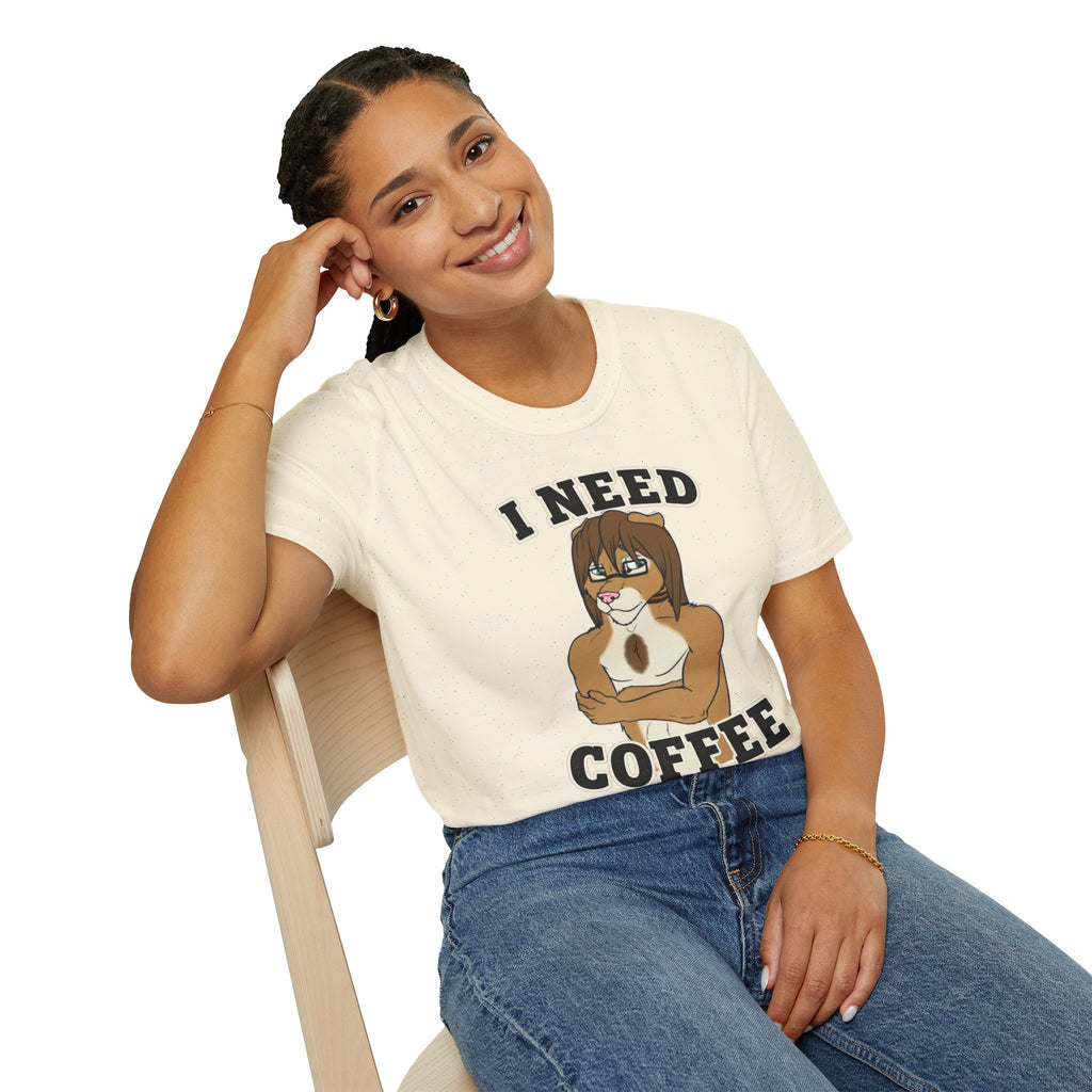 I Need Coffee First Lion Coffee Lover T-Shirt | Funny Furry Graphic