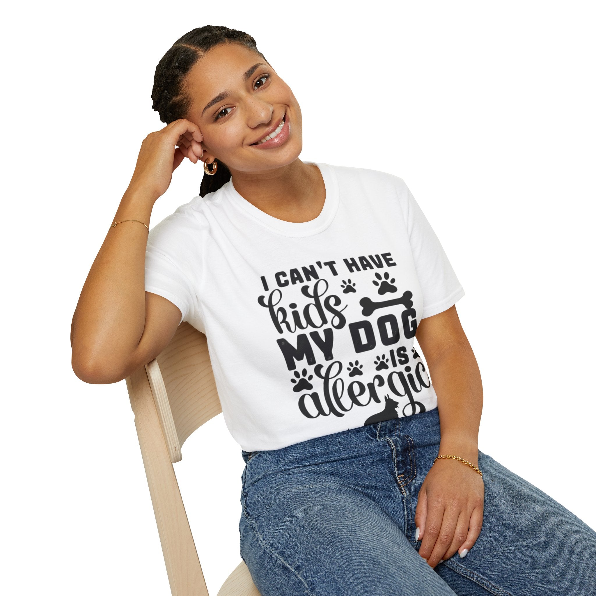 Dog Lover T-Shirt — "I Can't Have Kids My Dog Is Allergic" Funny Pet Parent Tee