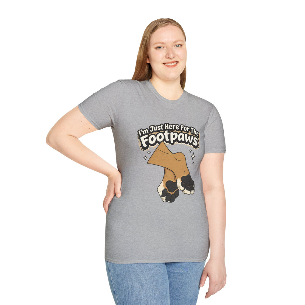 Im Just Here For The Footpaws T-Shirt | Lion Paw Illustration, Graphic Tee