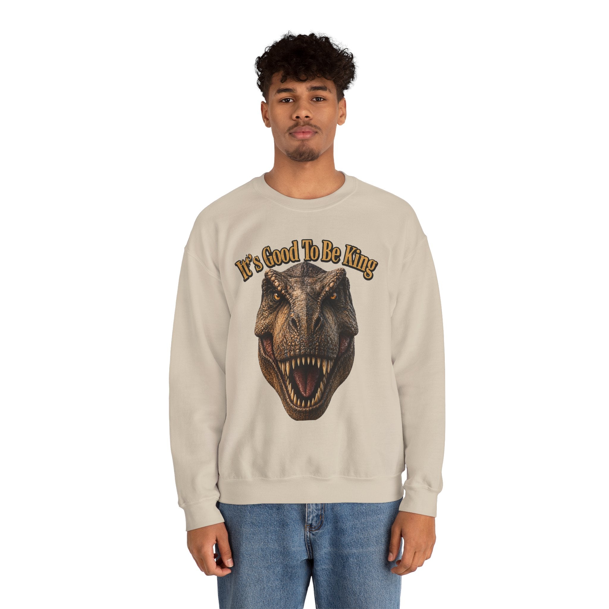 T-Rex It's Good to Be King Sweatshirt | Dinosaur Graphic Crewneck