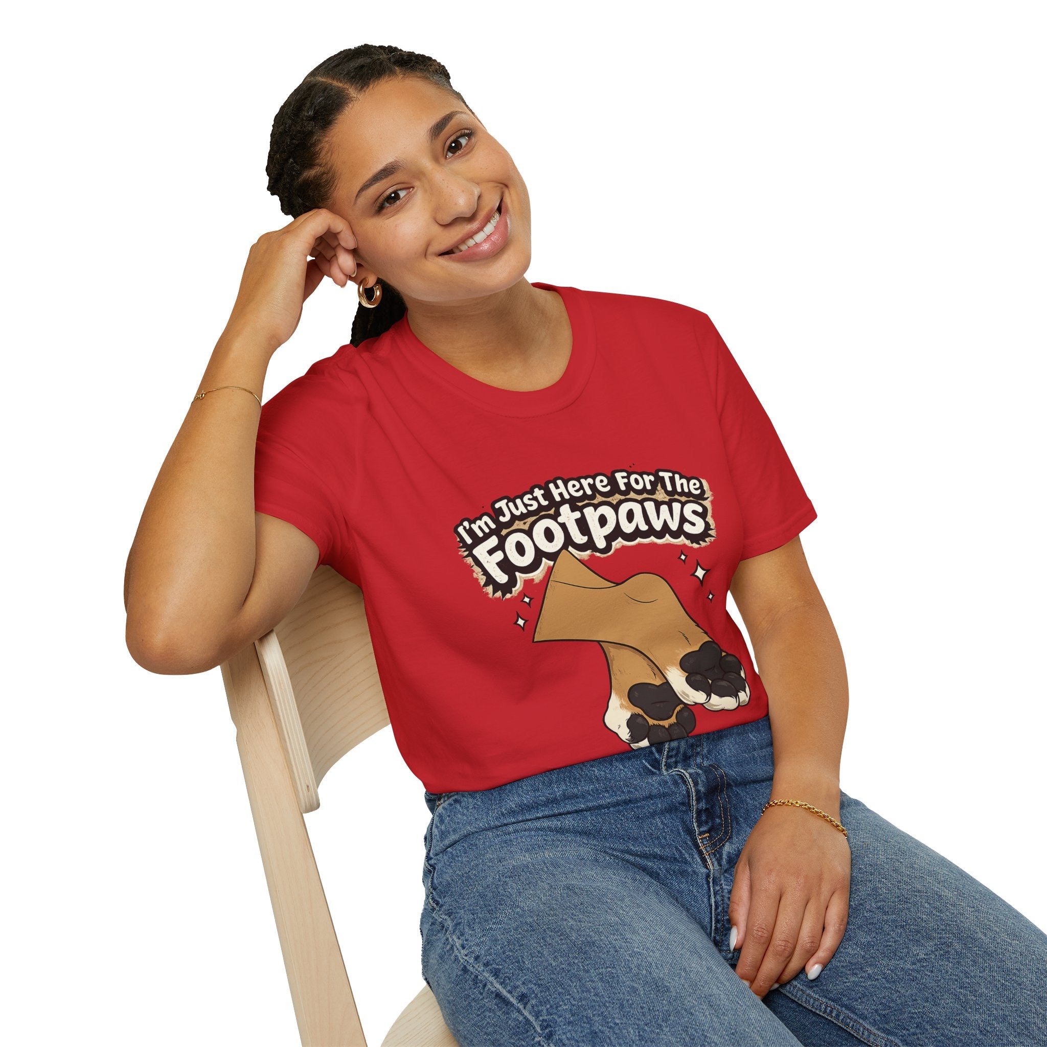 Im Just Here For The Footpaws T-Shirt | Lion Paw Illustration, Graphic Tee