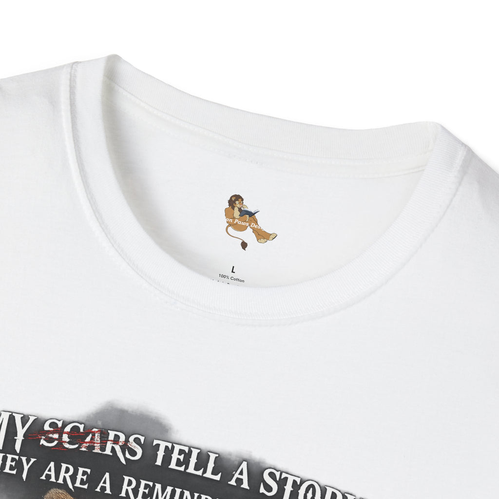 Lion Graphic T‑Shirt — "My Scars Tell A Story" Inspirational Tee