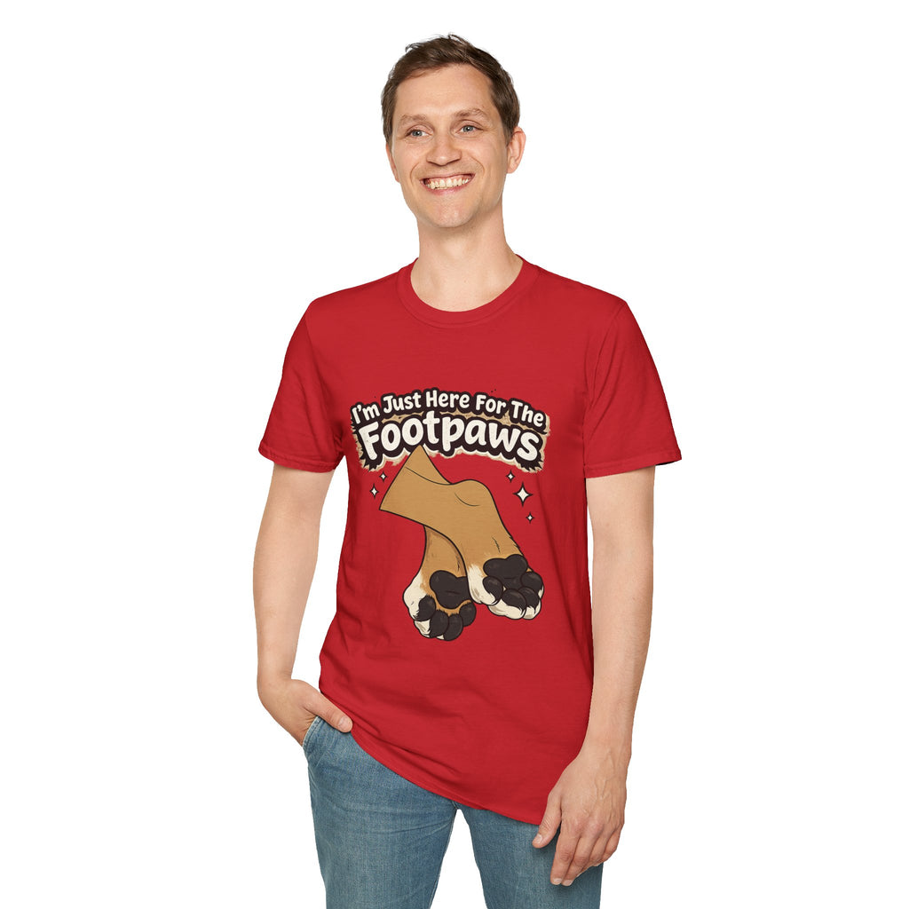Im Just Here For The Footpaws T-Shirt | Lion Paw Illustration, Graphic Tee