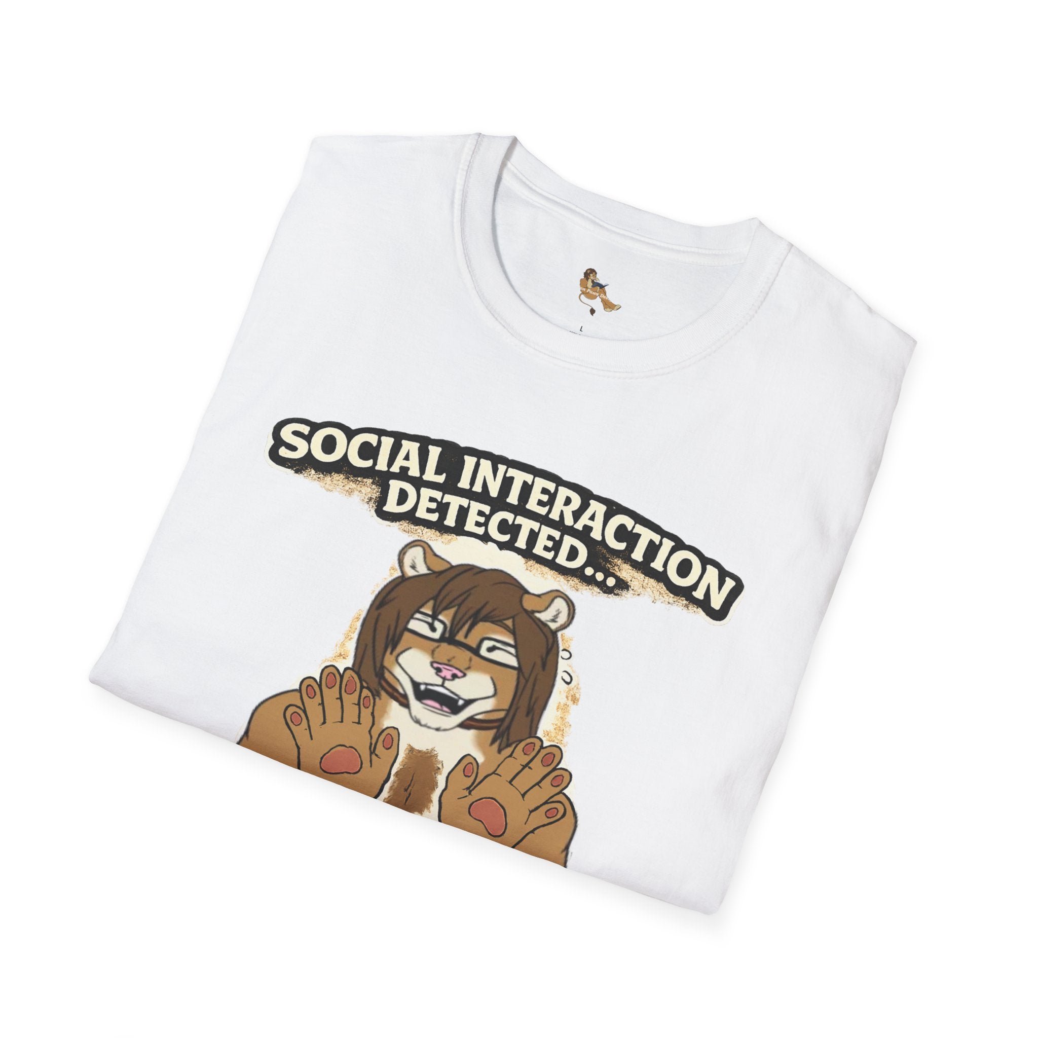 Panic Mode Activated T‑Shirt — "Social Interaction Detected" Funny Furry Graphic Tee