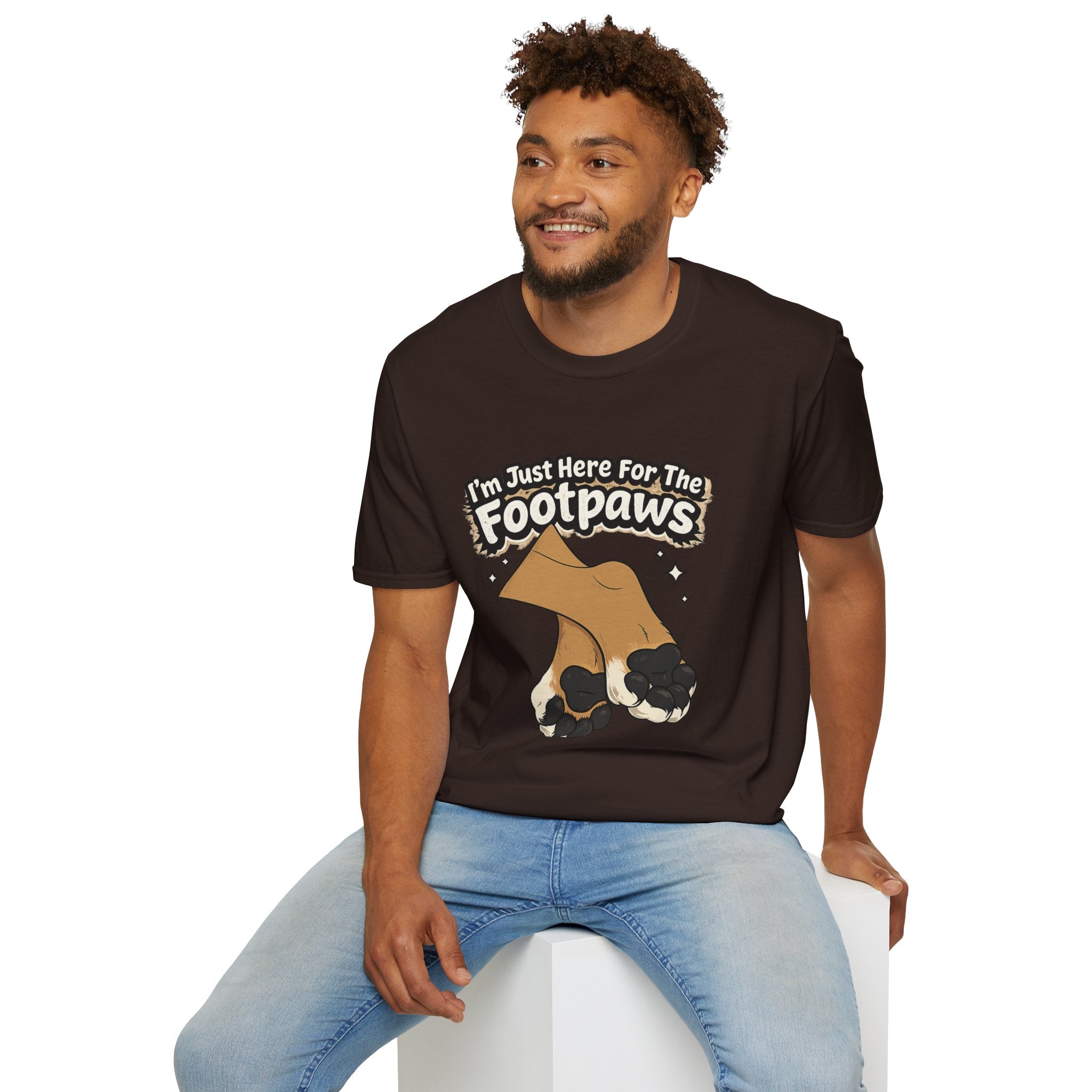 Im Just Here For The Footpaws T-Shirt | Lion Paw Illustration, Graphic Tee