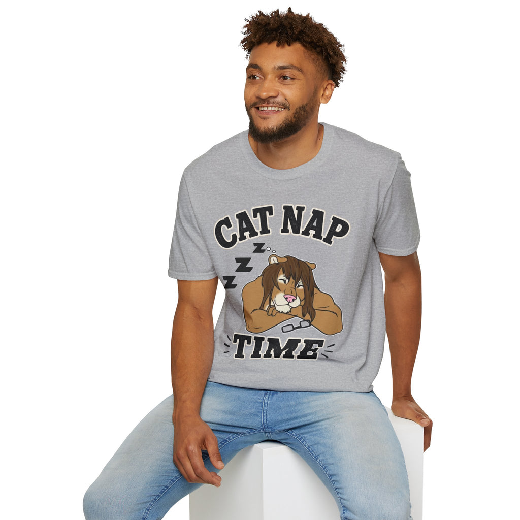 Sleeping Lion Cat Nap T-Shirt | Cute Furry Cat Graphic Tee