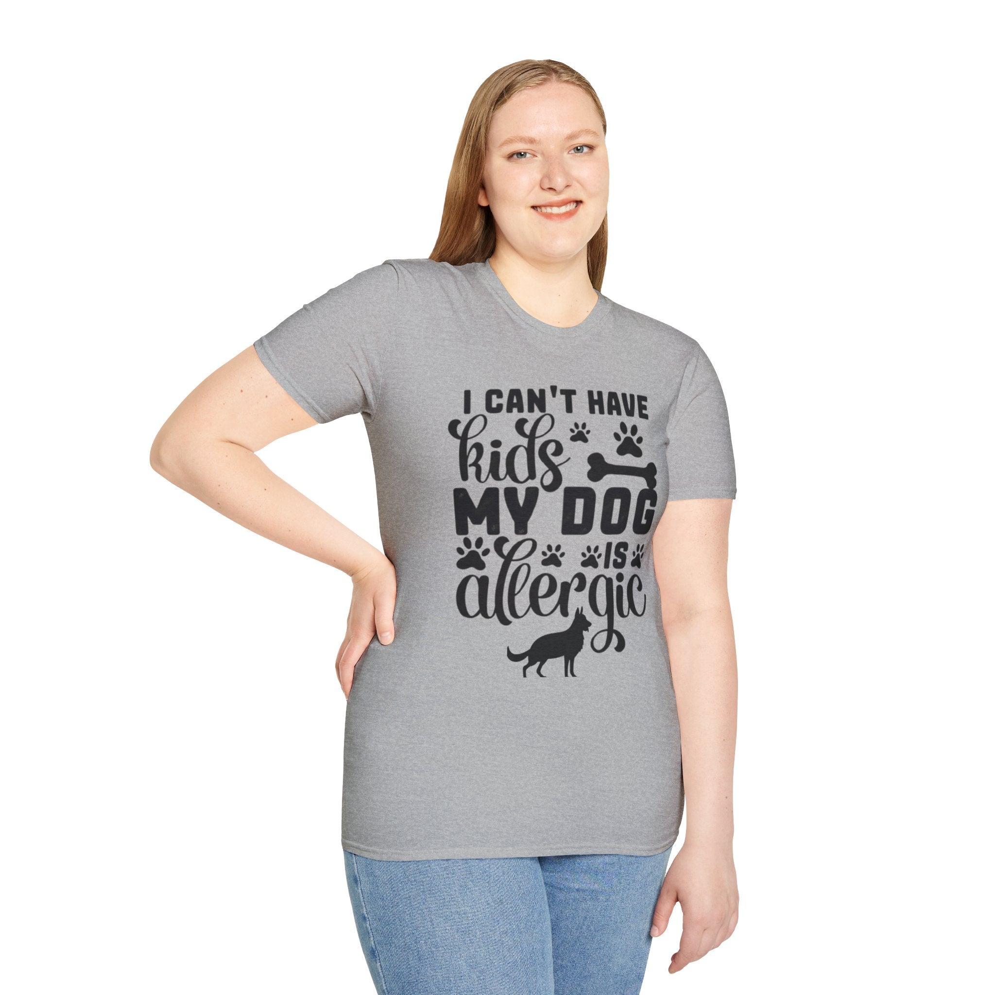 Dog Lover T-Shirt — "I Can't Have Kids My Dog Is Allergic" Funny Pet Parent Tee