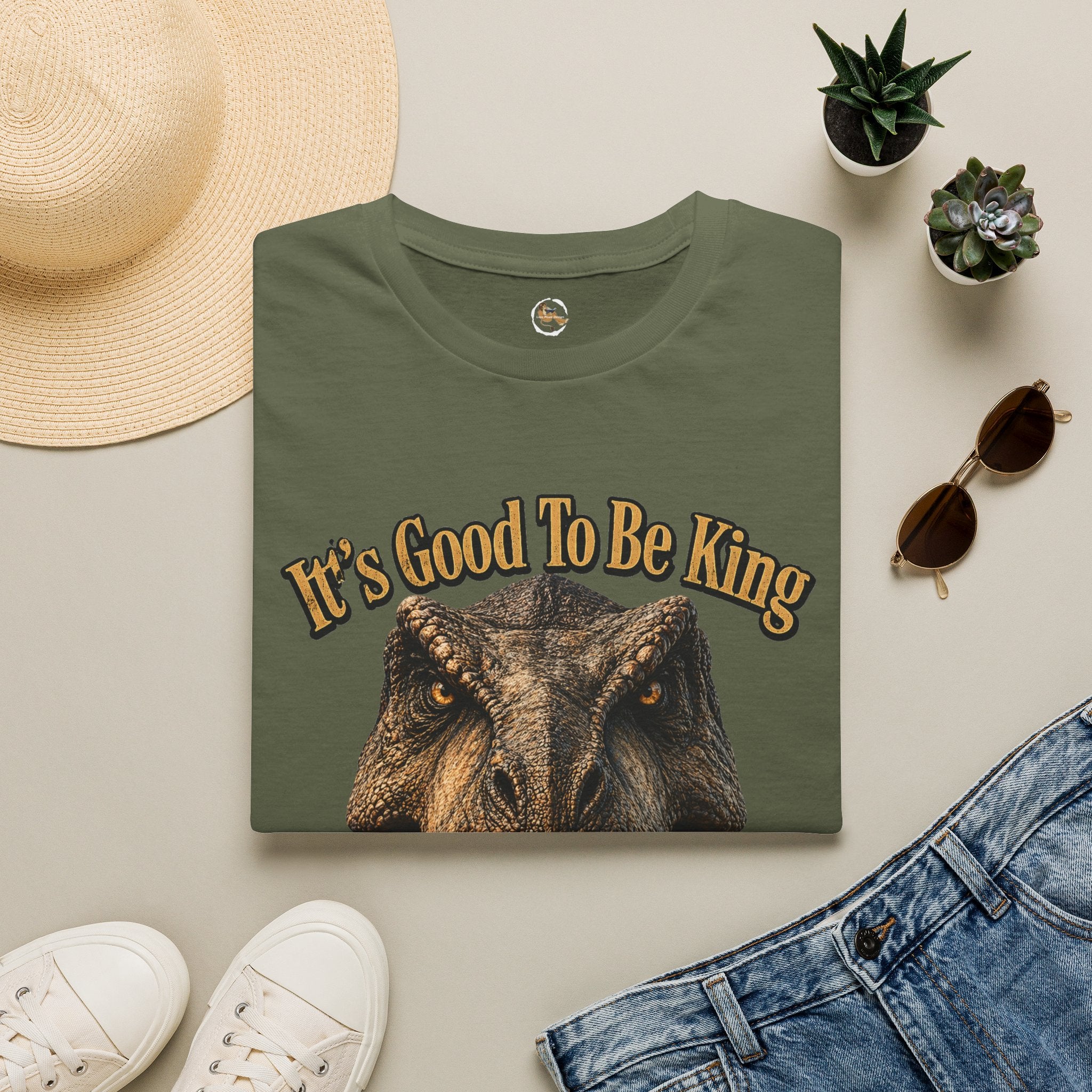 Tyrannosaurus Rex Head It's Good To Be King T-Shirt | Dinosaur Shirt