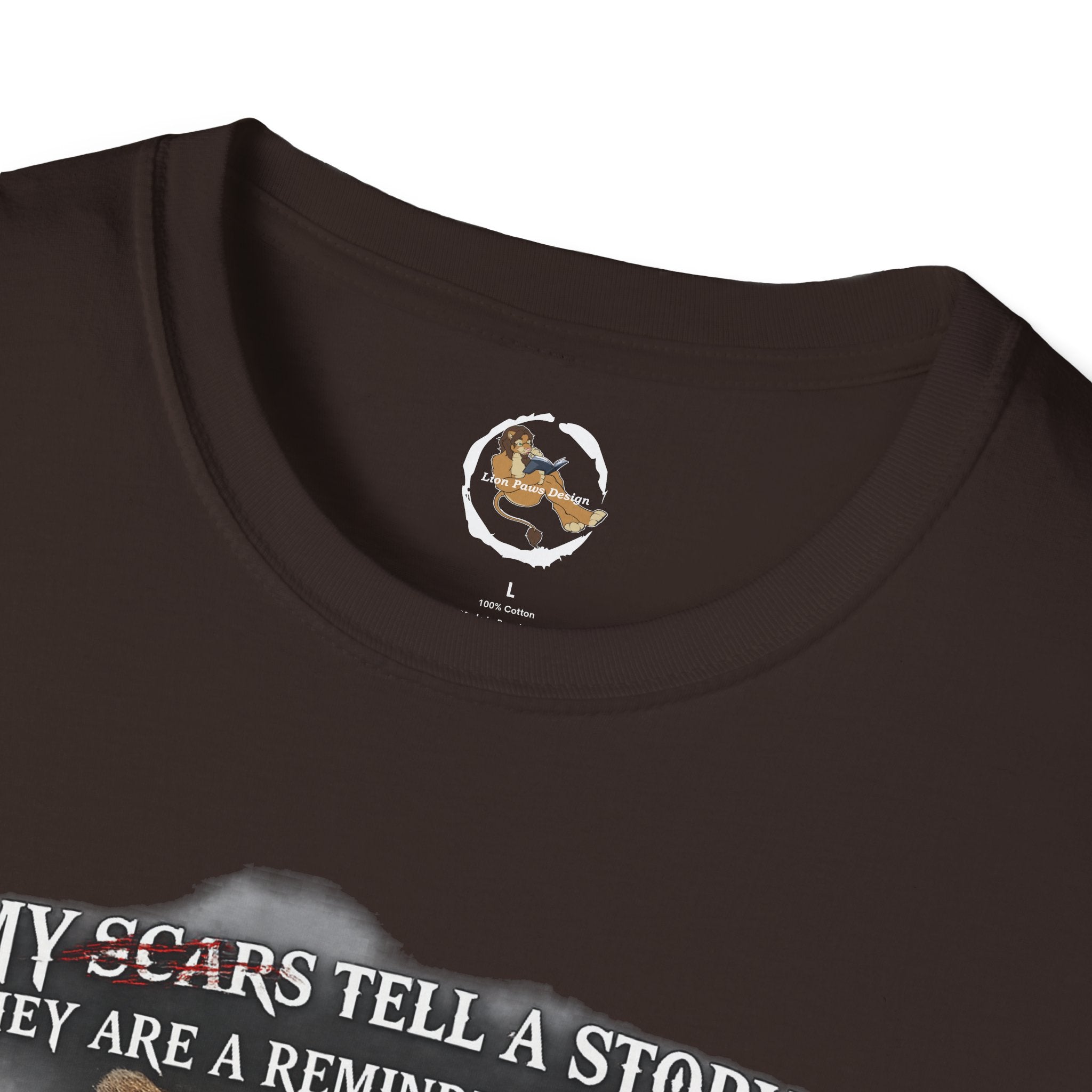 Lion Graphic T‑Shirt — "My Scars Tell A Story" Inspirational Tee