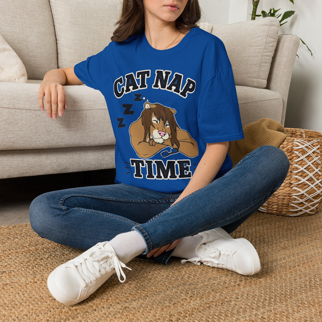 Sleeping Lion Cat Nap T-Shirt | Cute Furry Cat Graphic Tee