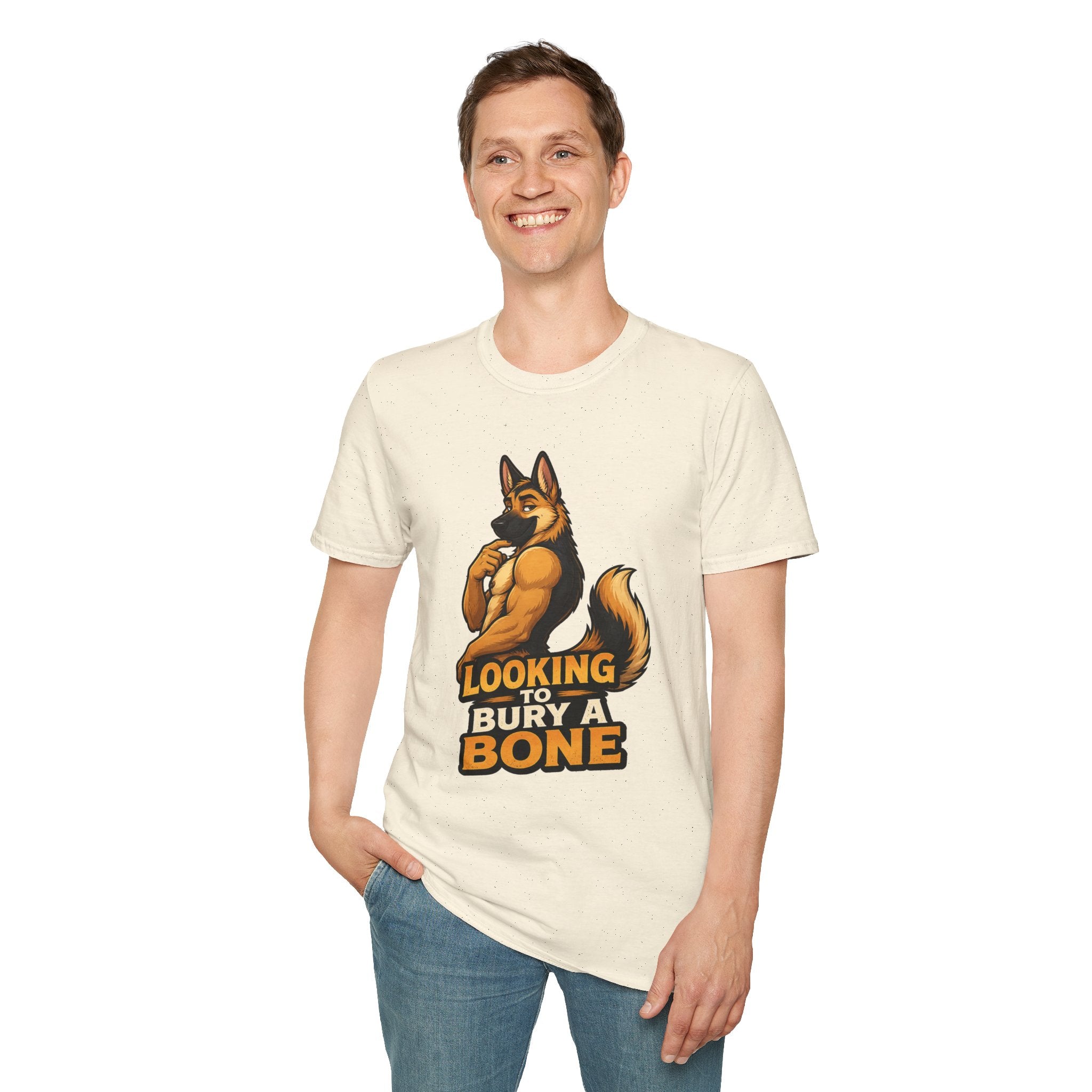 Strong German Shepherd Furry looking to bury a bone T-Shirt | Dog humor