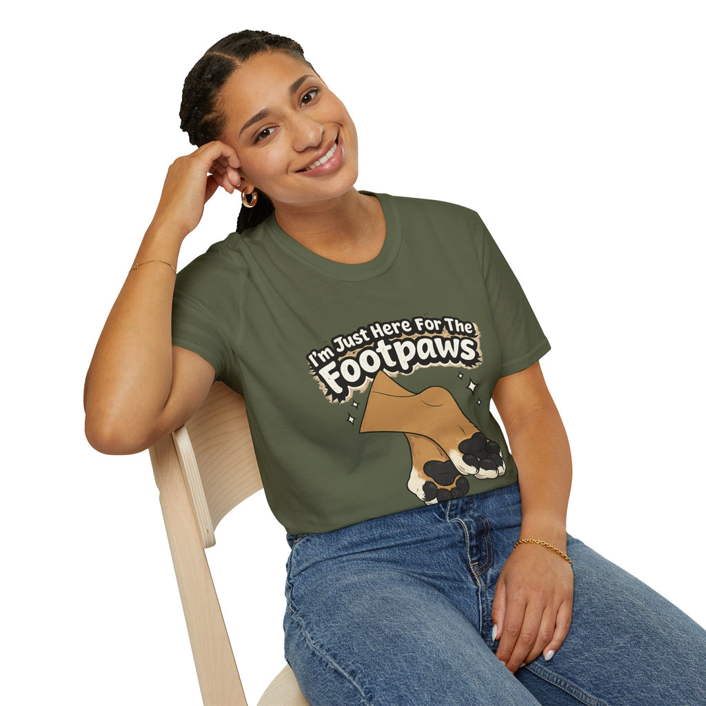 Im Just Here For The Footpaws T-Shirt | Lion Paw Illustration, Graphic Tee